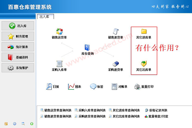 仓库系统进出库单据