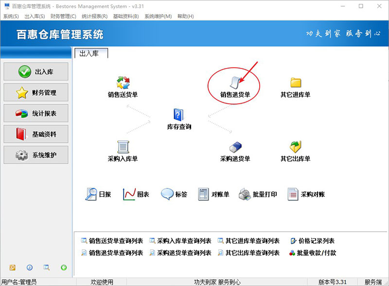 销售退货单