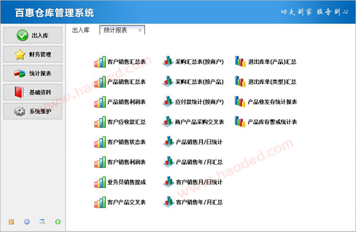 仓库软件统计报表